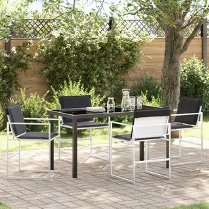 vidaXL Ensemble de salle à manger pour jardin 5 pcs Blanc pas cher