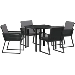 Comparateur de prix : vidaXL Ensemble de salle à manger pour jardin 5 pcs Noir