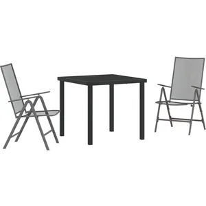 vidaXL Ensemble de salle à manger de jardin 3 pièces acier anthracite 3379289 pas cher