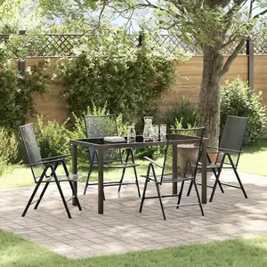 vidaXL Vidaxl Ensemble De Salle À Manger De Jardin En Acier Anthracite pas cher
