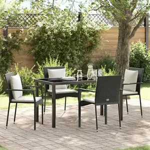 Vidaxl - Ensemble De Salle À Manger Pour Jardin 5 Pcs Noir Poly Rotin