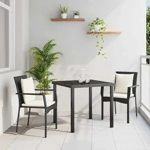 Vidaxl ensemble de salle à manger pour jardin 3 pcs noir polyrotin pas cher