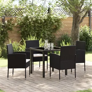 Vidaxl - Ensemble De Salle À Manger Pour Jardin 5 Pcs Noir Poly Rotin pas cher