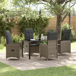 Vidaxl - Ensemble De Salle À Manger Pour Jardin 5 Pcs Gris Poly Rotin pas cher