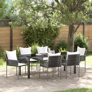 Ensemble De Salle À Manger Pour Jardin 7 Pcs Marron Poly Rotin Vidaxl pas cher