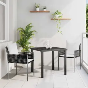 Vidaxl ensemble de salle à manger pour jardin 3 pcs marron et noir pas cher