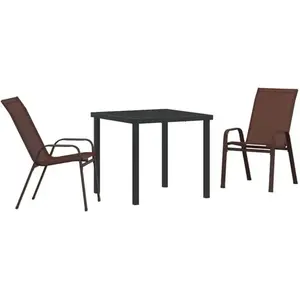 Comparateur de prix : vidaXL Vidaxl Ensemble De Salle À Manger De Jardin En 3 Pièces Marron ...