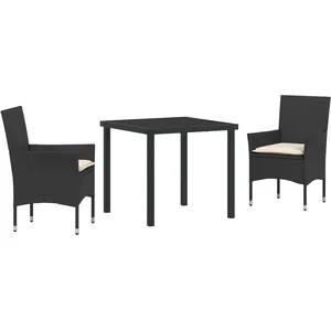 Vidaxl - Ensemble De Salle À Manger Pour Jardin 5 Pcs Noir Poly Rotin pas cher