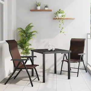vidaXL Set de jardin 3 pièces  Marron Poly Rattan