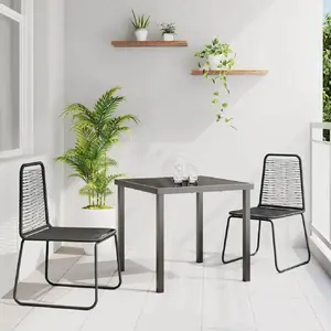 vidaXL Ensemble de Salle à Manger de Jardin 3 Pièces Noir pas cher