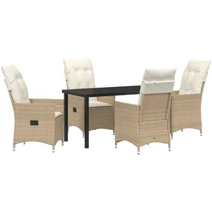 Vidaxl - Ensemble De Salle À Manger Pour Jardin 5 Pcs Beige Poly Rotin pas cher