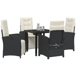 Vidaxl - Ensemble De Salle À Manger Pour Jardin 5 Pcs Noir Polyrotin pas cher
