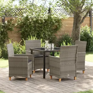 Vidaxl - Ensemble De Salle À Manger Pour Jardin 5 Pcs Gris Polyrotin pas cher