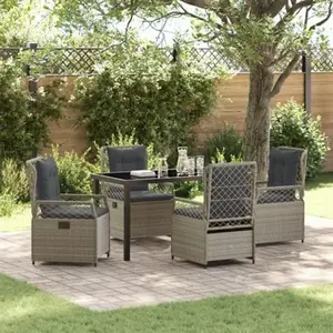 Vidaxl - Ensemble De Salle À Manger Pour Jardin 5 Pcs Gris Clair pas cher
