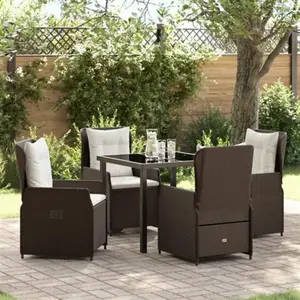 Vidaxl - Ensemble De Salle À Manger Pour Jardin 5 Pcs Marron Polyrotin pas cher