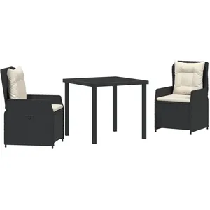vidaXL Ensemble de salle à manger de jardin 5 pièces noir poly rattan 3380941 pas cher