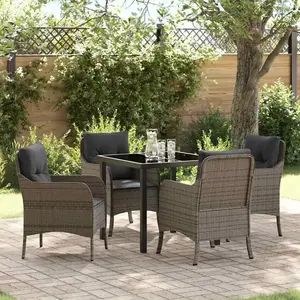 Vidaxl Ensemble De Salle À Manger Pour Jardin 5 Pcs Gris Poly Rotin pas cher