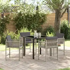 vidaXL Ensemble de salle à manger pour jardin 5 pcs Gris clair pas cher