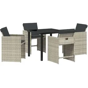 vidaXL Ensemble de salle à manger pour jardin 5 pcs Gris clair pas cher