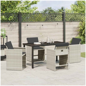 vidaXL Ensemble de salle à manger pour jardin 5 pcs Gris clair pas cher