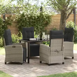vidaXL Vidaxl Set De Jardin De 5 Pièces Gris Clair Poly Rotin pas cher