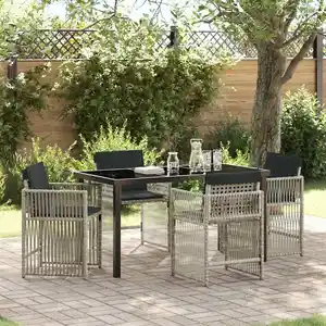 vidaXL Ensemble de salle à manger pour jardin 5 pcs Gris clair pas cher