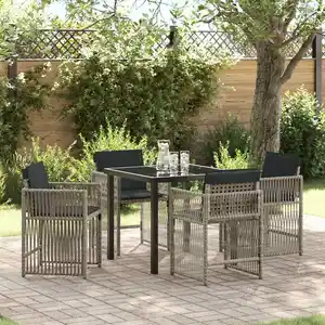 vidaXL Ensemble de salle à manger pour jardin 5 pcs Gris clair pas cher