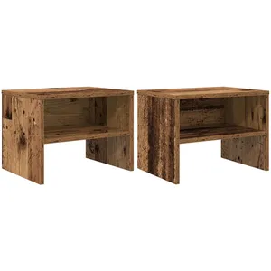 vidaXL Cabinet de chevet 2 pcs Bois ancien 40 x 30 x 30 cm pas cher