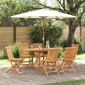 Comparateur de prix : vidaXL Ensemble de jardin 7 pcs brun 160 x 80 x 75 cm teck massif