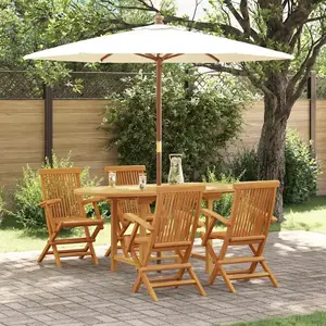 Comparateur de prix : VIDAXL Ensemble De Salle À Manger De Jardin 5 Pièces En Bois Massif De Teck