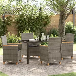 Comparateur de prix : Vidaxl - Ensemble De Salle À Manger Pour Jardin 5 Pcs Gris Polyrotin