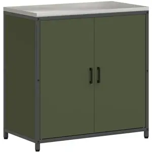 vidaXL Meuble de rangement de cuisine Vert olive 60 x 50 x 92 cm Acier pas cher