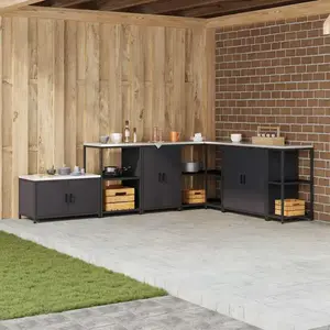 Comparateur de prix : vidaXL Meuble de rangement de cuisine Noir 60 x 50 x 92 cm Acier