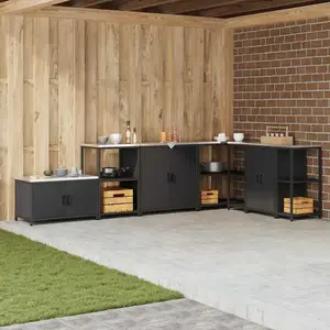 Comparateur de prix : vidaXL Meuble de rangement de cuisine Noir 60 x 50 x 92 cm Acier