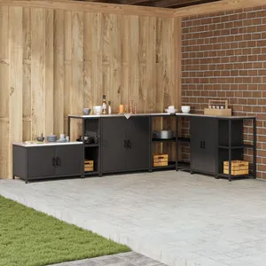 vidaXL Étagère de rangement de cuisine Noir 60 x 50 x 92 cm Acier pas cher