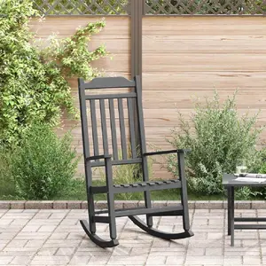 Chaise Vidaxl exterieur non pliable H. 114 cm en bois noir pas cher