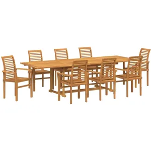Comparateur de prix : vidaXL Ensemble de salle à manger pour jardin 9 pcs Marron