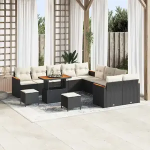 Vidaxl - Ensemble De Canapé De Jardin 13 Pcs Noir Poly Rotin pas cher