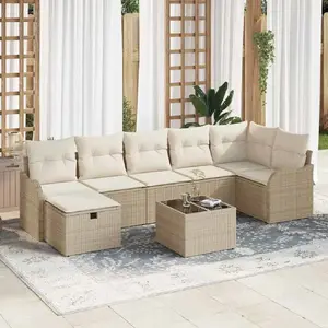 Vidaxl - Ensemble De Canapé De Jardin 8 Pcs Beige Poly Rotin pas cher