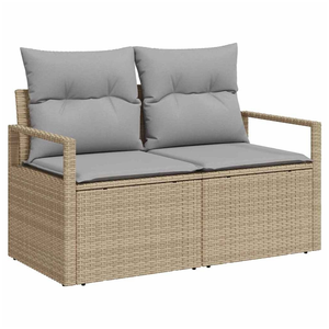 Vidaxl - Ensemble De Canapé De Jardin 7 Pcs Beige Poly Rotin pas cher