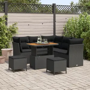 Vidaxl - Ensemble De Canapé De Jardin 8 Pcs Noir Polyrotin pas cher