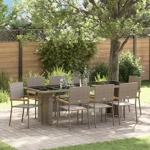 Vidaxl - Ensemble De Salle À Manger Pour Jardin 9 Pcs Gris Poly Rotin pas cher
