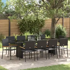 Comparateur de prix : vidaXL Ensemble de salle à manger pour jardin 11 pcs Noir Poly rotin