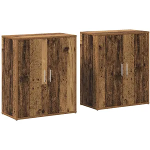 vidaXL Planche haute 2 pcs vieux bois 60 x 31 x 70 cm Bois composite pas cher