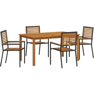 Vidaxl - Ensemble De Salle À Manger Pour Jardin 5 Pcs Noir Poly Rotin pas cher
