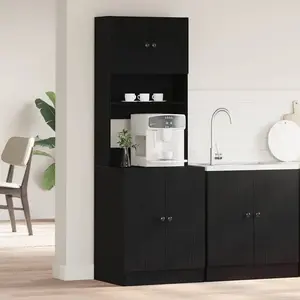 vidaXL Armoire de Cuisine Chêne Noir 60x50x180 cm Bois d'ingénierie pas cher