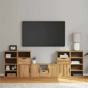 vidaXL Meubles TV 5 pcs avec rangement ODDA bois de pin massif pas cher