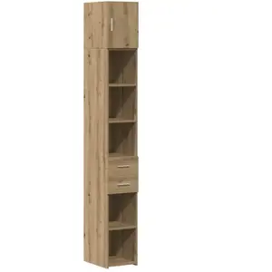 Vidaxl meuble de rangement slim chêne artisanal 30x42.5x225 cm bois d'ingénierie pas cher