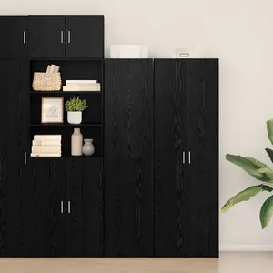 vidaXL Haut de meuble en chêne noir 45x42.5x185 cm Bois d'ingénierie pas cher