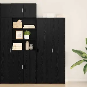 vidaXL Meuble Haut Chêne Noir 40x42,5x185 cm Bois d'ingénierie pas cher